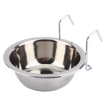 

Single/Double Pet Dog Cat Bowl Can Hang Stationary Dog Cage Bowl Stainless Steel Hanging Bowl Stationary Dog Bowl Feeder Utensil