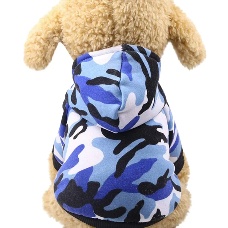 Камуфляжная толстовка с капюшоном для маленьких питомцев, зимняя теплая толстовка, футболка из хлопка Adidog, одежда для собак, худи - Цвет: L