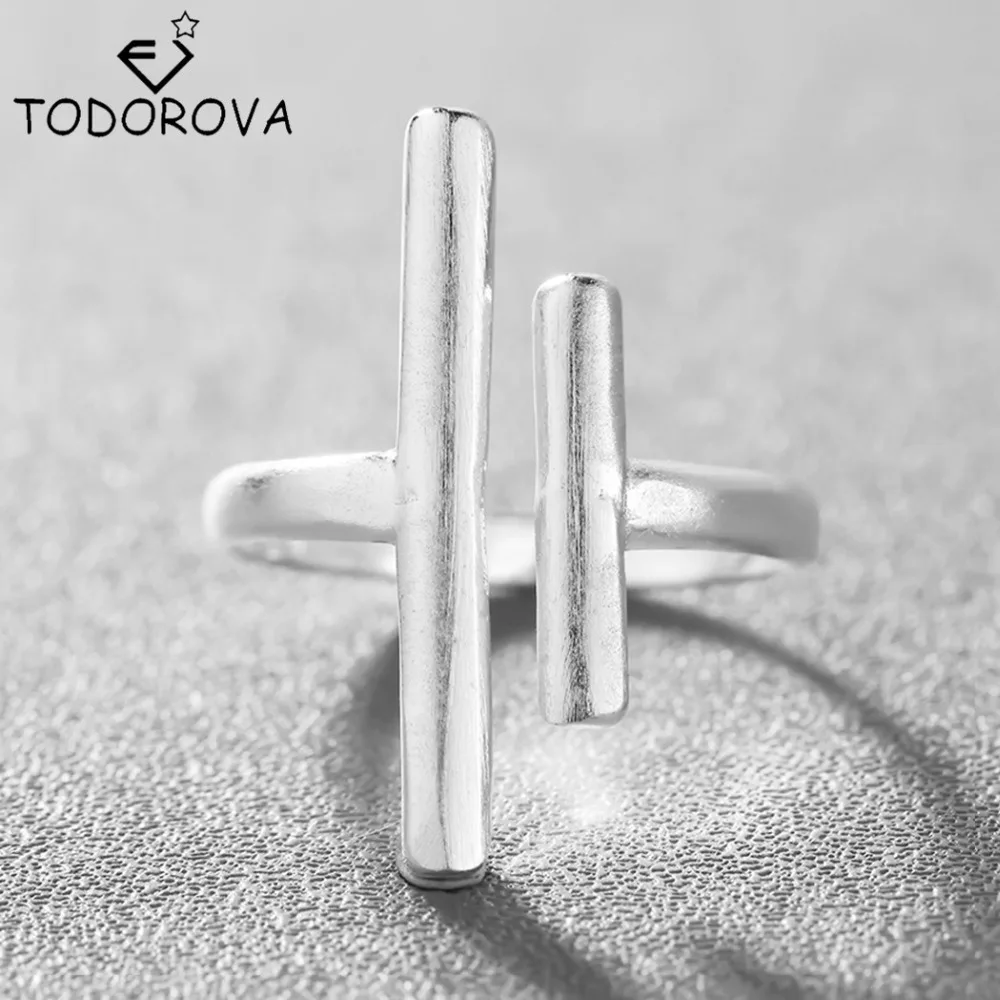 

Todorova New Arrival Adjustable Ring Fashion Double Bar Women Party Rings Gift Simple Jewelry