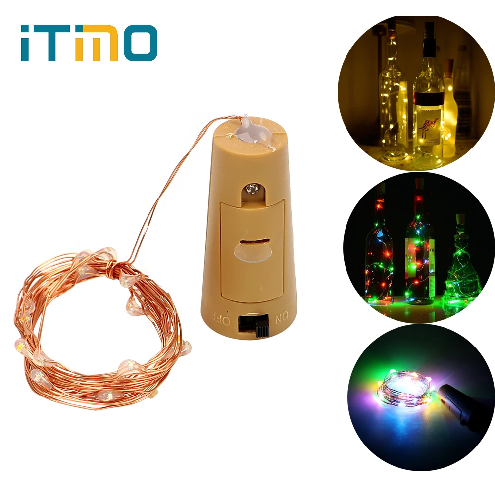 iTimo Cork Shaped Wire LED String Lighting Multicolor Wine Bottle Stopper Light For Bar Xmas