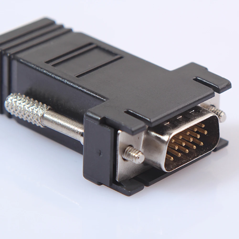 VGA Extender Разъем Женский/Мужской к LAN CAT5 CAT5e/6 RJ45 Ethernet Женский адаптер конвертер Connector Вилки для компьютера