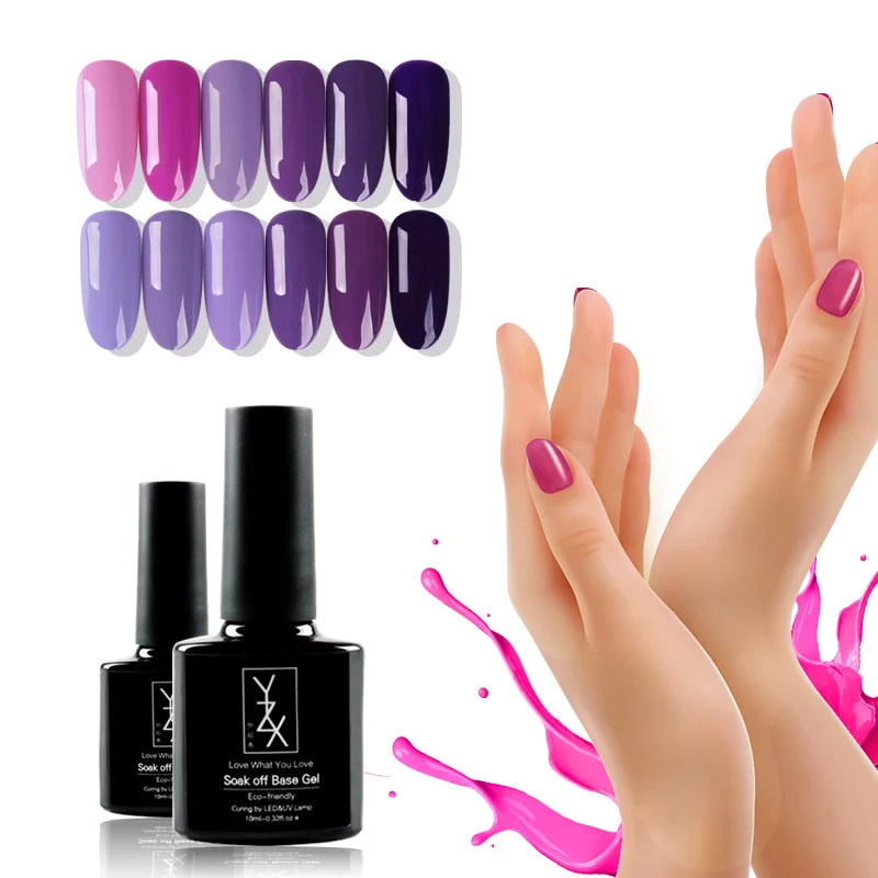 

YiZhiXiu 1pc Lilac Purple Color UV Gel Nail Polish Varnish Lacquer Long Lasting Enamel Semi Permanant Soak-Off Fashion Nails Art