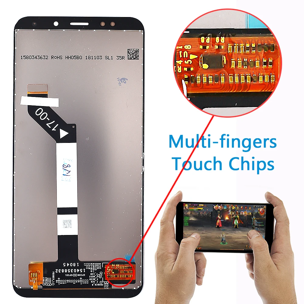 AAA 10 точек Сенсорный экран для Xiaomi Redmi 5 plus ЖК-дисплей дисплей дигитайзер сборка рамка с олеофобным покрытием функция