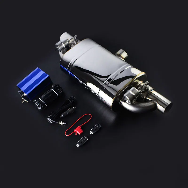 Car Muffler With Vacuum Pump Cutout Valve Control Sets Single Inlet to