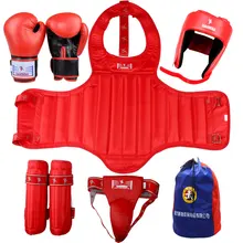 Горячая распродажа холст бамбуковый набор ММА протекторы для занятия тхэквондо для занятия каратэ гетры защита рук кик боксинга, шлем Муай Тайский защитник