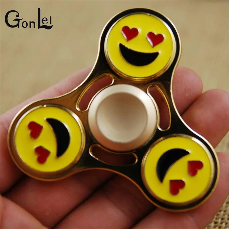 

GonLeI New Tri-Spinner Fidget Emoji Hand Spinner Pattern Hand Spiner MetalSpinner For Autism and ADHD Kids/Adult Anti Stress