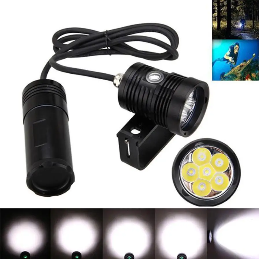 Top Underwater Waterproof flashlight 150m 10000lm 6x L2 LED SCUBA Diving Torch Light+Bracket Outdoor Sport Bicycle Light  p# 1