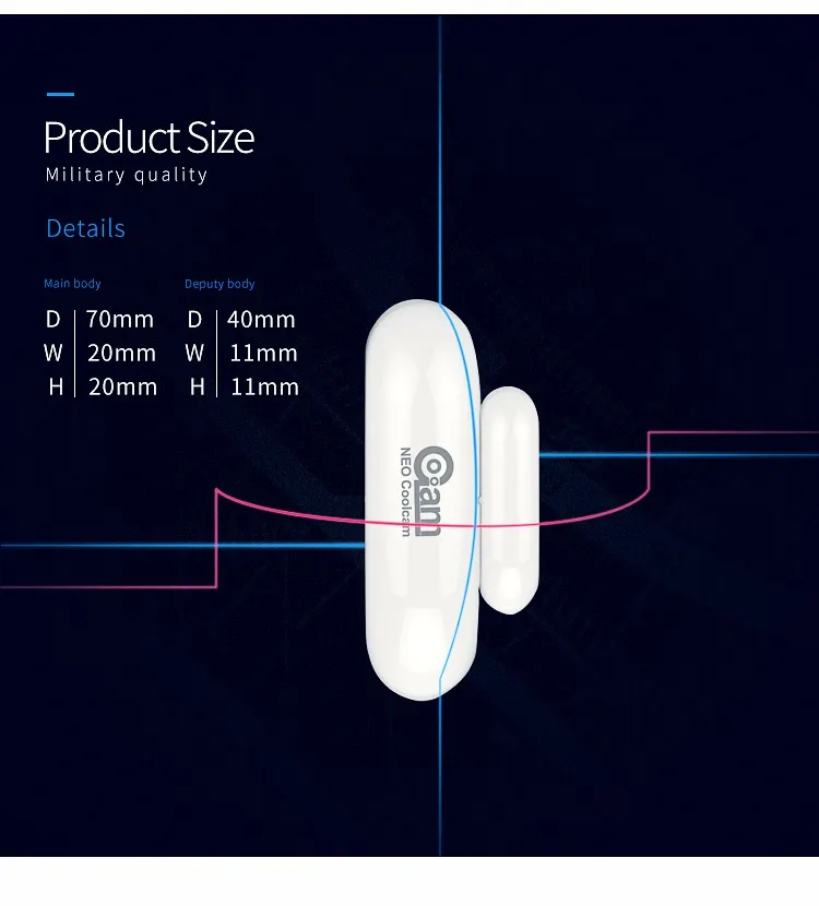 zigbee siren alarm NEO COOLCAM NAS-DS01Z ZWAVE Sensor Door/Window Sensor Compatible System with Z-wave 300 series and 500 series Home Automation emergency pendant alarm