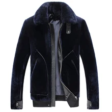 Натуральная мужская меховая одежда Akrasanee, верхняя одежда из овчины, мужская одежда из натуральной кожи, мужское зимнее короткое пальто