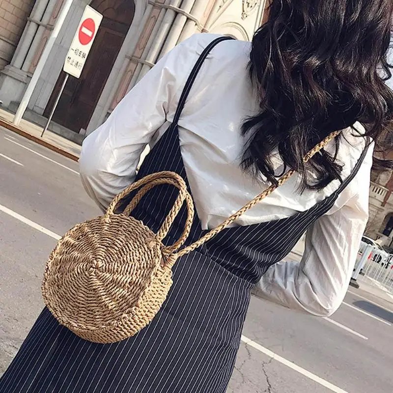 senhoras saco de ombro bolsa rattan artesanal