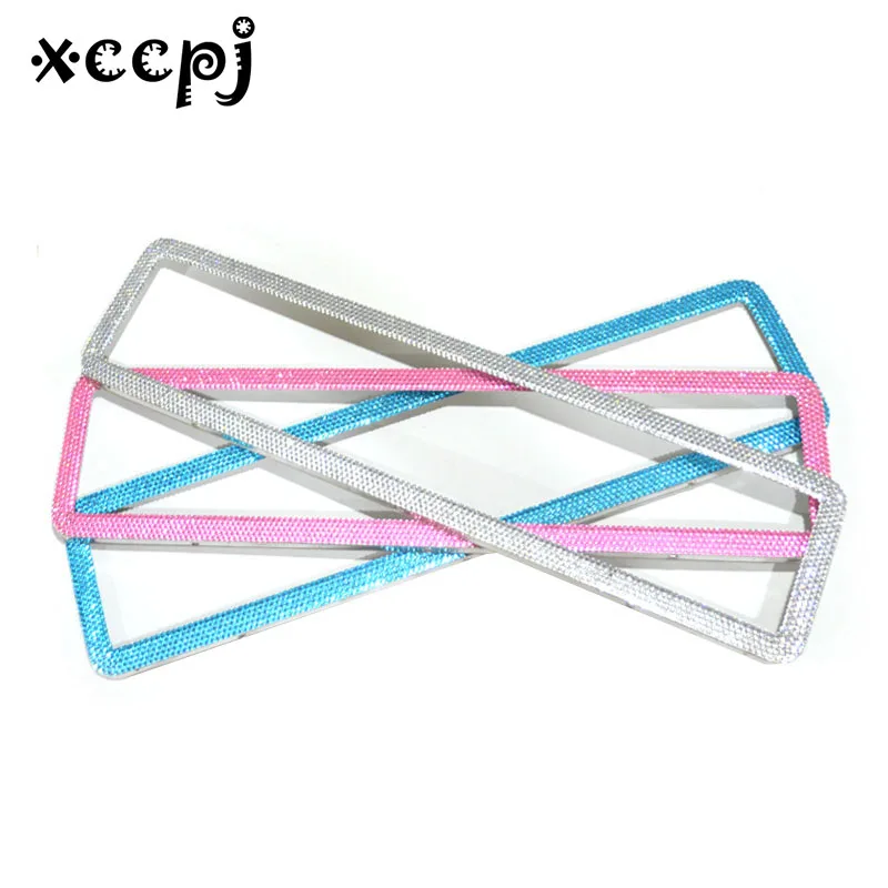 

1x Pcs Stainless Steel EU Number License Plate Frame Bling Rhinestone Car License Plate Frames Holder Front and Rear Eu Plate