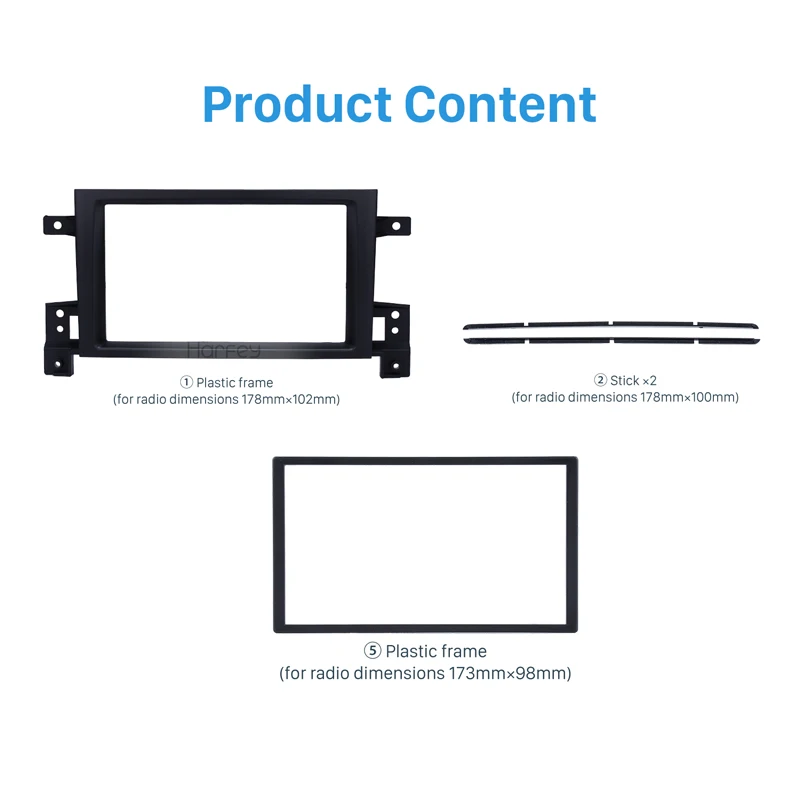 Harfey 2Din стерео радио фасции 173*98 мм панель Рамка для 2005 2006- Suzuki Grand Vitara gps Авторадио приборной панели монтажный комплект