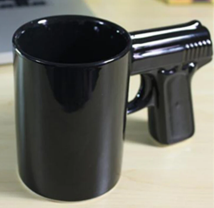 3 Pcs Novelty Cool Gun Shot Ceramic Coffee Tea Drinking Bottle Cup with