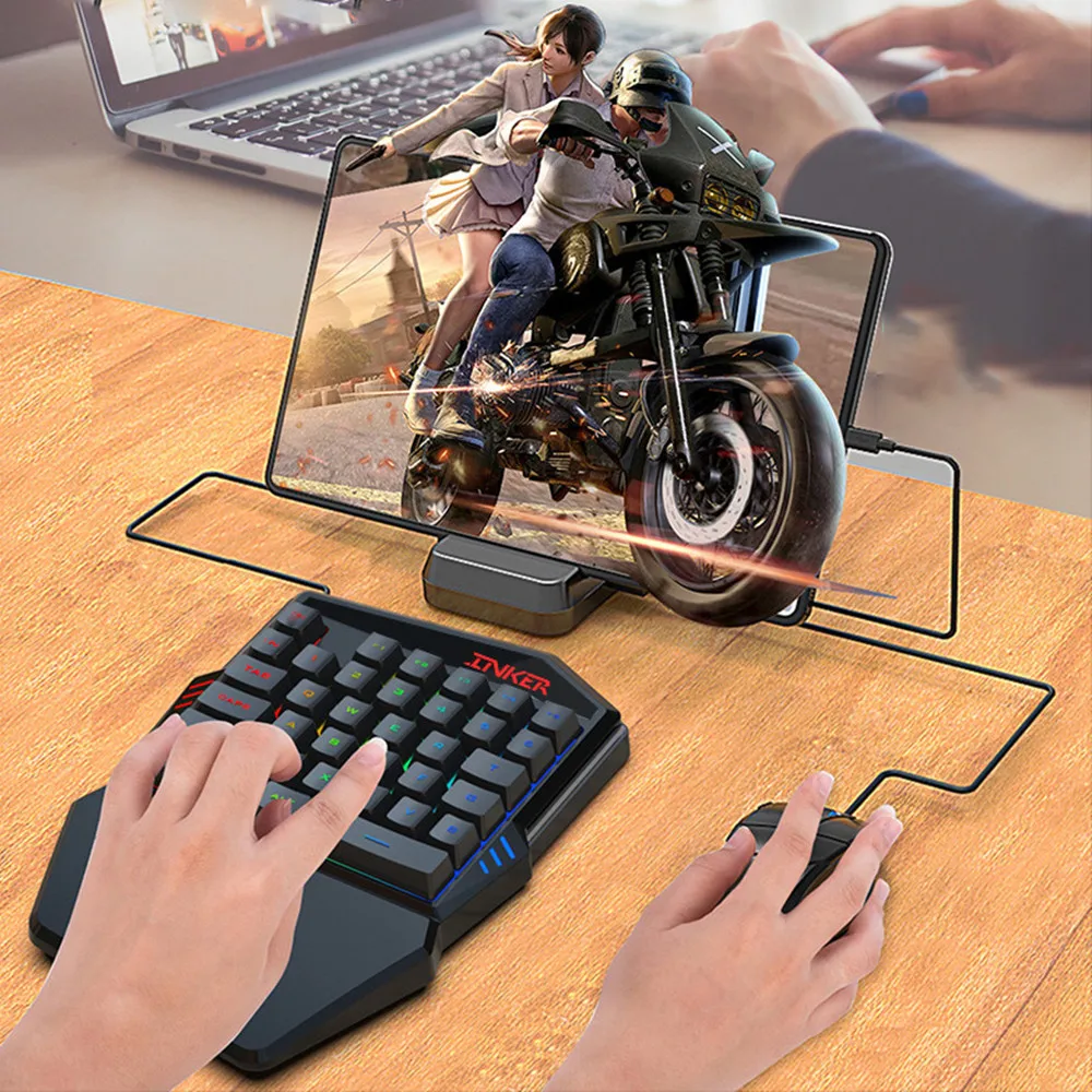 

Gaming Keyboard Mechanical Mini K 35 Key LED Backlight Usb Ergonomic One-Handed 1.5 meters wired Keyboard for PC MINI keyboard
