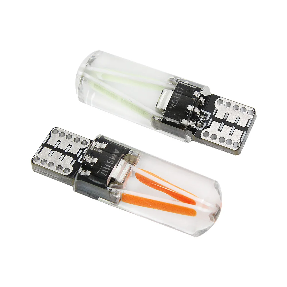 

2pcs Silicone T10 LED Car Clearance Lights 12V 194 168 Canbus COB Filament Wedge Side Brake Light Auto Reading Bulb Signal Lamp