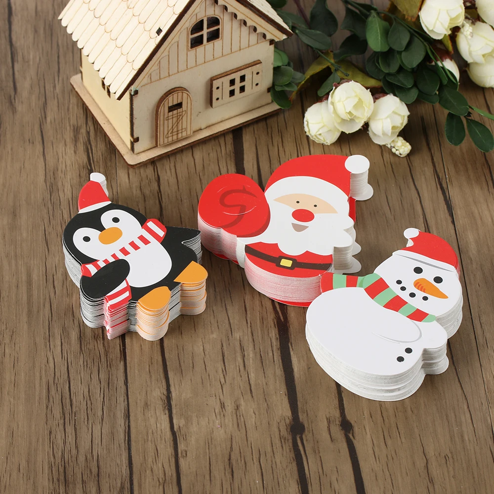 

50 Pcs/Lot Lovely Decorative Cute Santa Claus Pattern Paper Cards DIY Invitations Lollipop Gift Package Decor Christmas Gifts