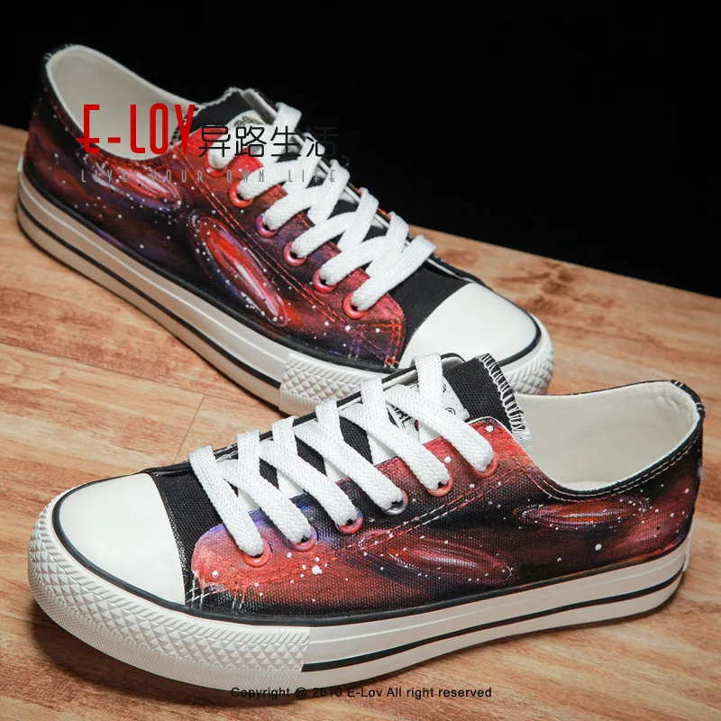 Different Road Hand Starry Sky Canvas Shoe Sneakers Women Canvas Shoe Black Cloth Shoe Platform Shoes Woman Zapatos De Mujer