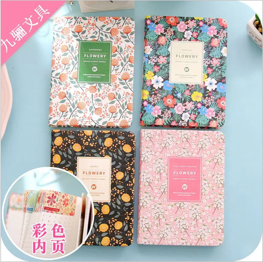 

96Page Vintage Floral Flower Weekly Planner Daily Schedule Book Notebook Diary Book Scratch Notepad Escolar Papelaria Stationery