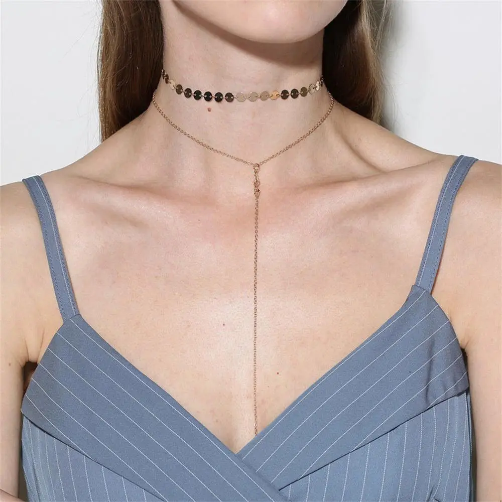 2 Styles Women Crystal Choker Necklace Silver Gold Jewelry Statement