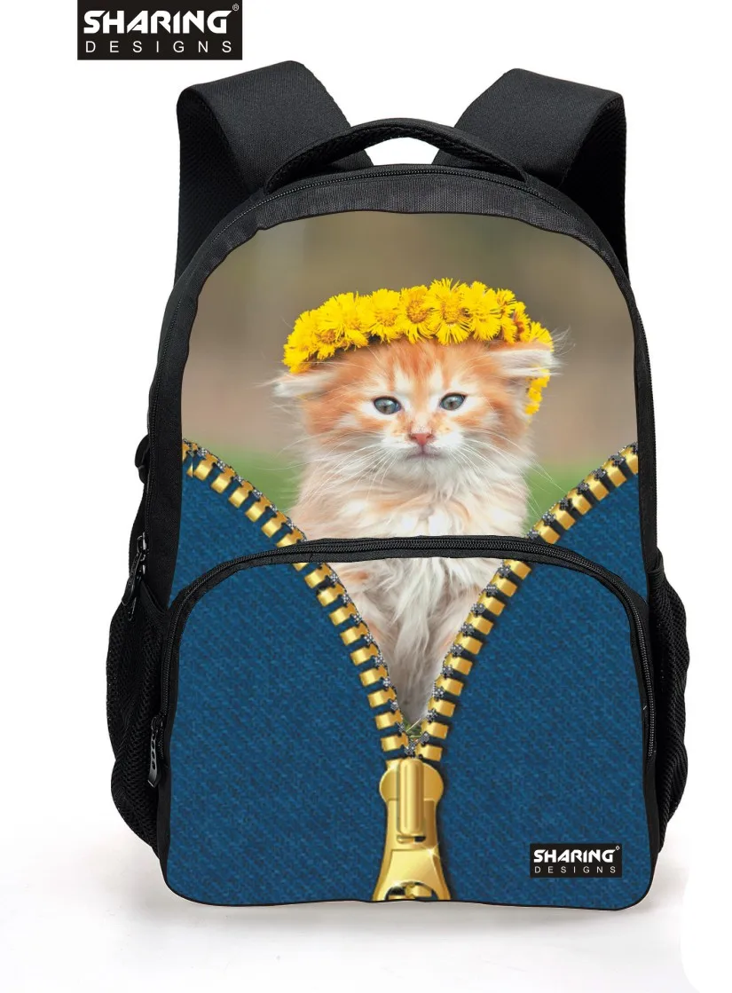 

Cute Women Backbag 3D Animal Backpacks Cat Printing School Bagpack for Girls Students Children's School Laptop Backpack