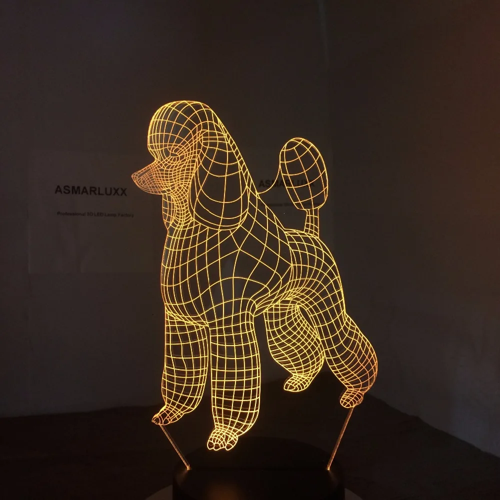  New Cute Poodle Dog 3d Lamp 7 Colors Led Night Lamp For Kids Touch Led Usb Table Lampara Lampe Baby - 32892323579
