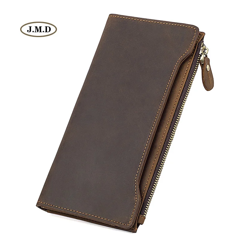 

J.M.D New Arrivals Genuine Leather Men's fashion Purse Card Holder Wallet Brown Color Causal Style Photo Pocket R-8168R