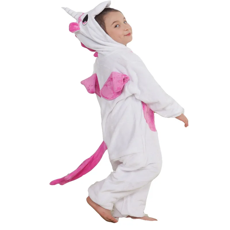 Kingurumi/комбинезон для мальчиков и девочек; Пижама с единорогом; зимний детский костюм; комбинезон для костюмированной вечеринки с рисунком панды; детская одежда для сна; одеяло; Пижама - Цвет: rose unicorn