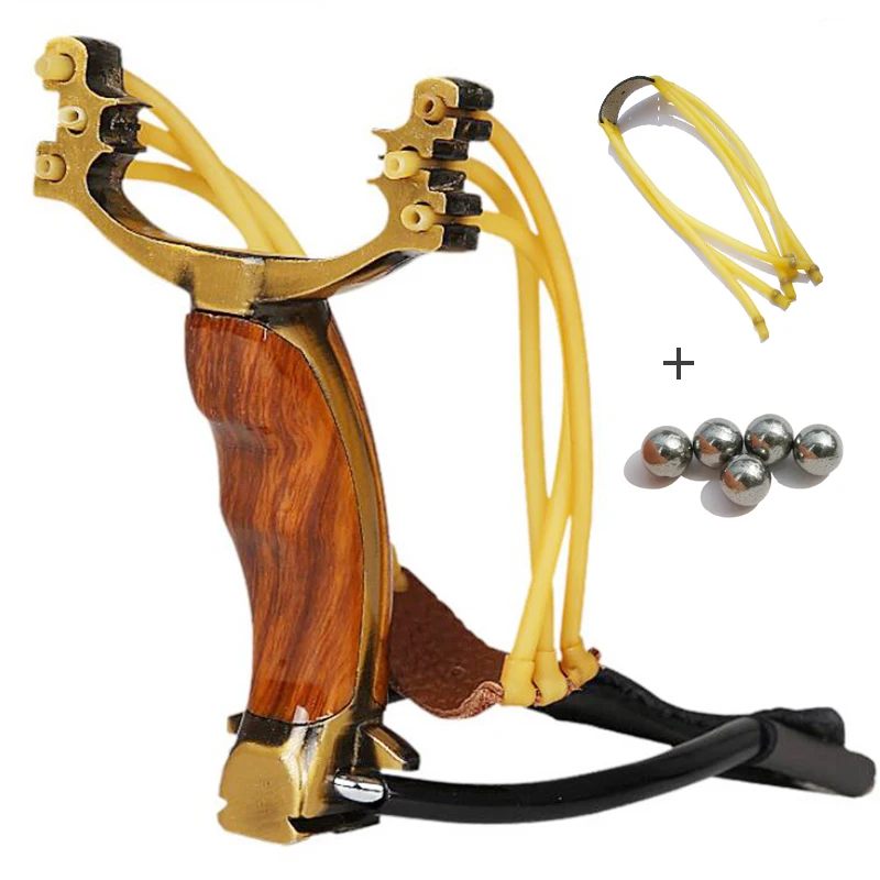 Powerful Hunting Slingshot Rubber Band PU Leather Professional Tactical Wrist Pocket SlingShot