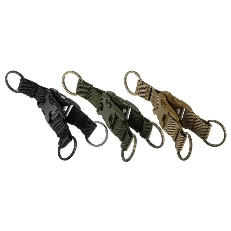 

Multifunctional Nylon Carabiner Quickdraws Key Chain Hook Webbing Buckle Hanging Belt Clip Kit Tactical Three Rings Carabiner