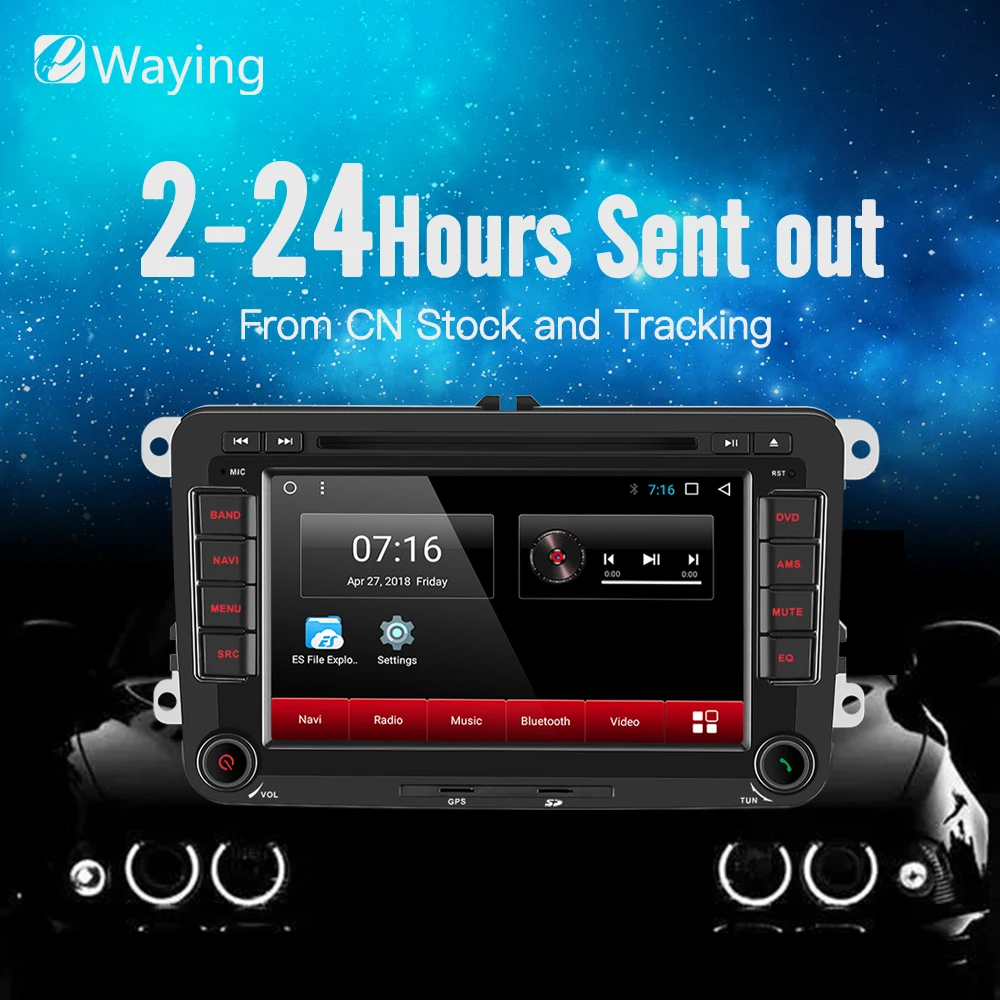 Ewaying Android 8.1 2G+32G Octa-core Car Multimedia GPS Navigation Auto radio polo golf passat tiguan yeti superb rapid | Автомобили и