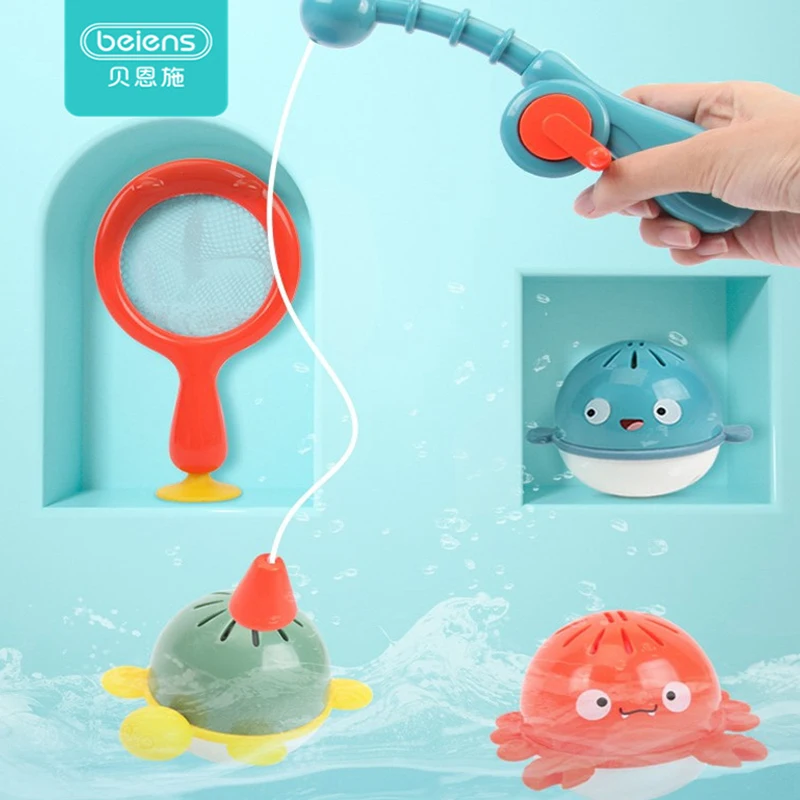 

Beiens Child's Bathing Fishing Water Play Toys Beach Fishing Toy High Quality Early Educational Baby Bathroom Bath Fishing Toys