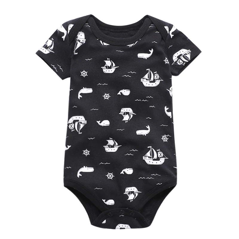 

Newborn Bodysuits Baby Girl Clothes Summer Short Sleeve Cute Cartoon Pink Print Infant Clothing