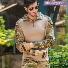 Наружная тактическая футболка мужская с длинным рукавом Solider армейские рубашки униформа Мультикам костюм лягушки армейские рубашки походная футболка для охоты