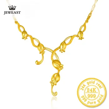 شراءXXX 24k الذهب الخالص القلائد الزهور مجموعات من سلاسل أنيقة وجميلة رشيقة والتكنولوجيا المهارات حار Selling999الصلبة الذهب