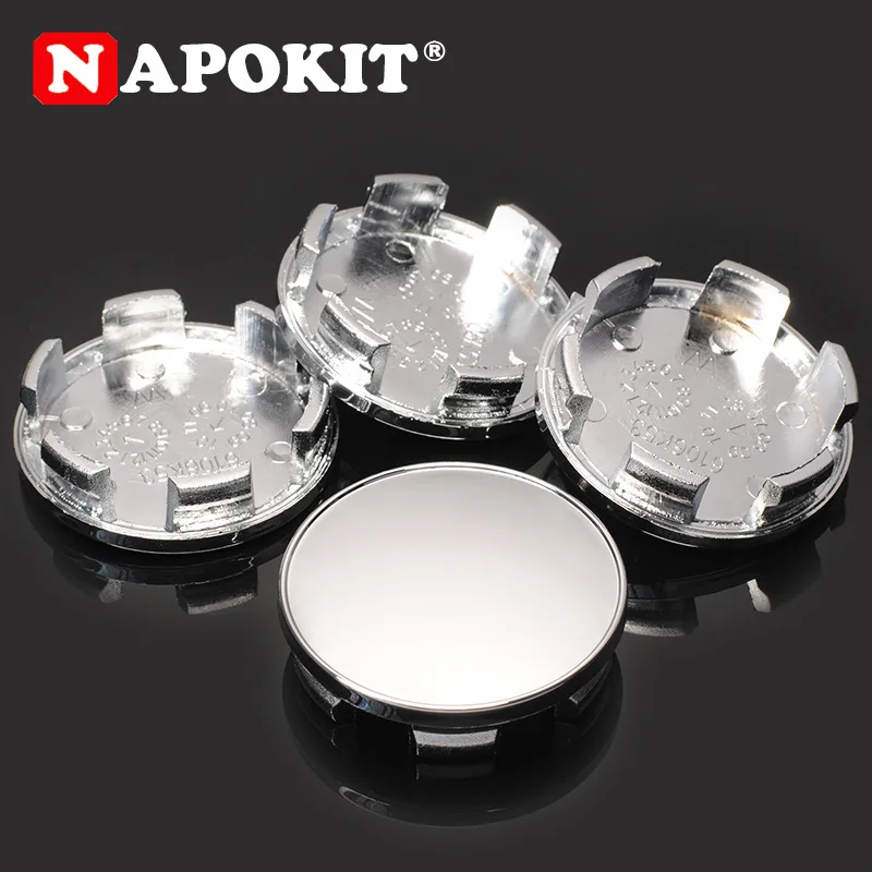 

4PCS Modified 54MM(53.5mm) fit 50mm Logo Car Hub Cover Car Wheel Center Cap Rim Ring Decorative Hubcap Chrome Silver ABS Plastic