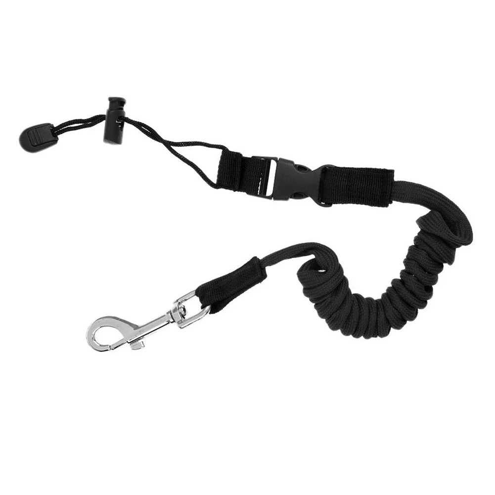 Surfing Lanyard Elastic TPU Kayak Paddle Leash Safety Accessories Wear Resistance Canoe Rope With Snap Clip Fishing Rowing Boats