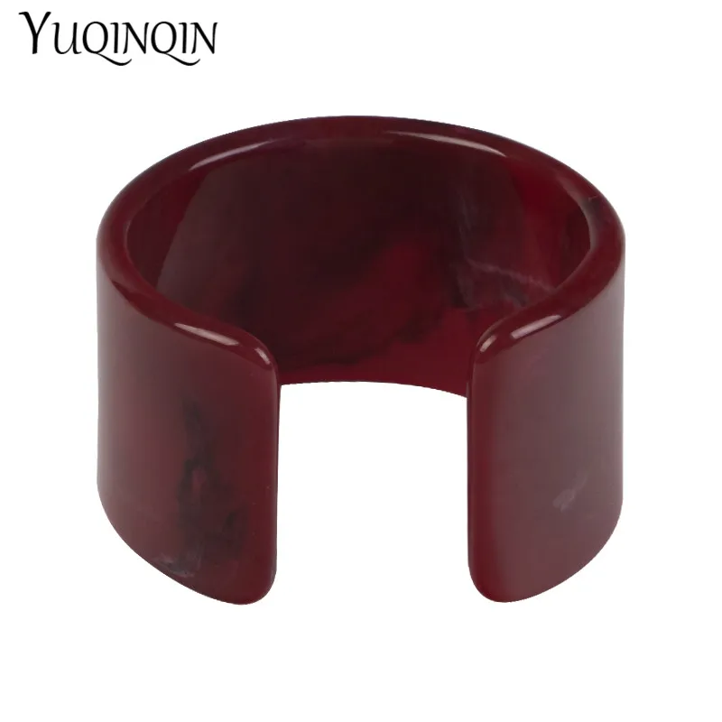 

Vintage Resin Cuff Charms Open Bracelet Bangles for Women New Fashion Jewelry Acrylic Wide Geometric Party Big Bangle For Girls