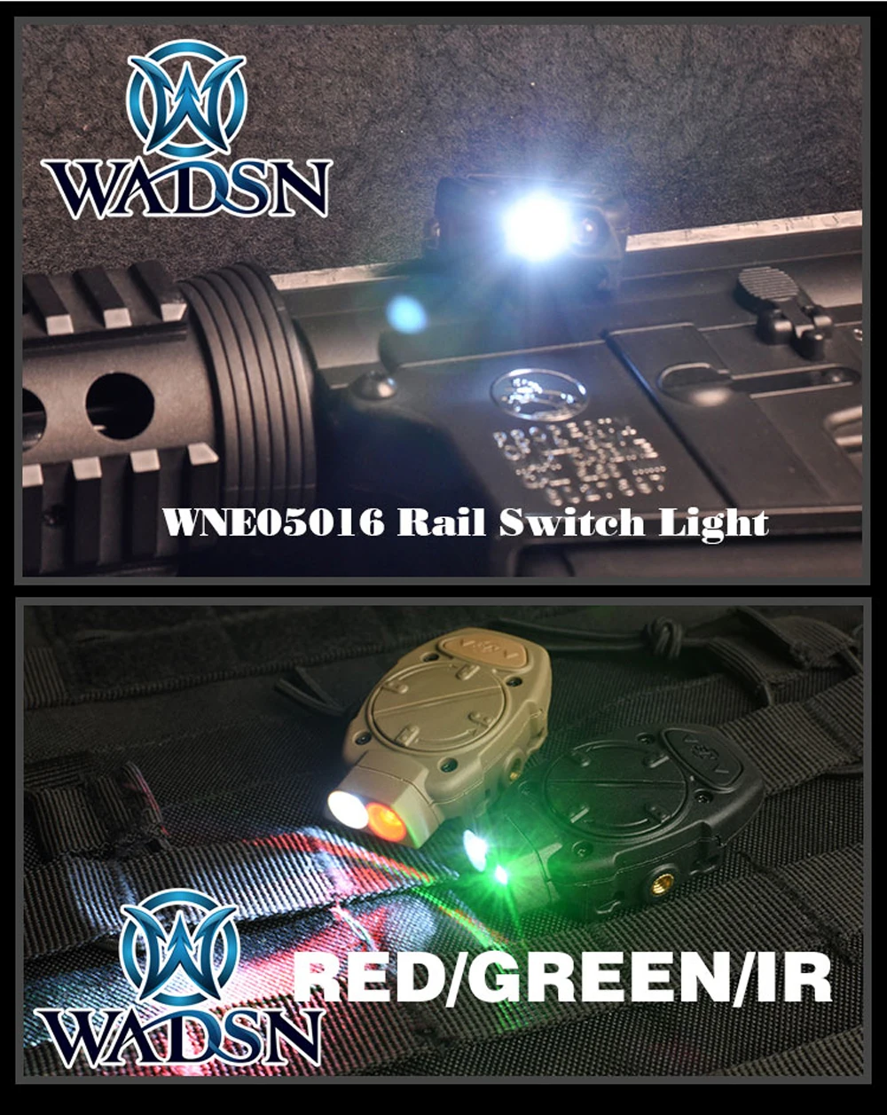 Ferroviário com Interruptor Luz para Picatinny Wadsn Princeton Capacete Tático Remoto Lâmpada Cauda Branco Vermelho ir Softair Arma Luz Wne05016 3 vermelho ir softair arma luz wne05016