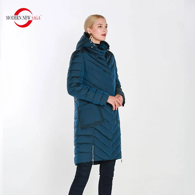 MODERN NEW SAGA Female Warm Winter Overcoat Women Thick Cotton Padded Jacket Zipper Long Style Parkas Camperas De Invierno Mujer