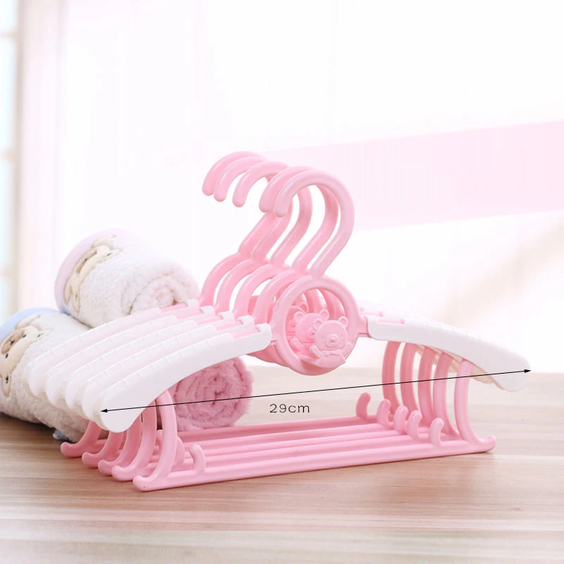 10Pc Durable Baby Clothes Hangers Telescopic Clothes Cute Cartoon Children's Hangers Kid Clothes Racks Baby Plastic Hanger