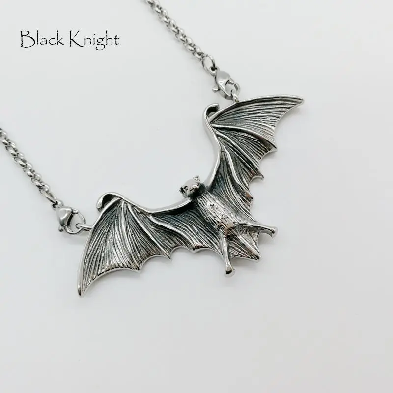 2019 Black Knight Vintage silver color stainless steel Bat pendant