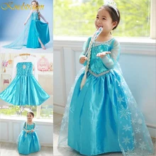 Платье Эльзы г. Kindstraum/платье для маленьких девочек платье принцессы, одежда карнавальный костюм Эльзы вечерние платья с короной для детей от 3 до 10 лет DC019