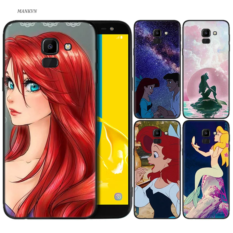 

Silicone Case For Samsung Galaxy J4 J6 A6 A8 Plus A7 A9 J8 2018 A5 2017 Soft Cover Shell Cartoon classic anime mermaid