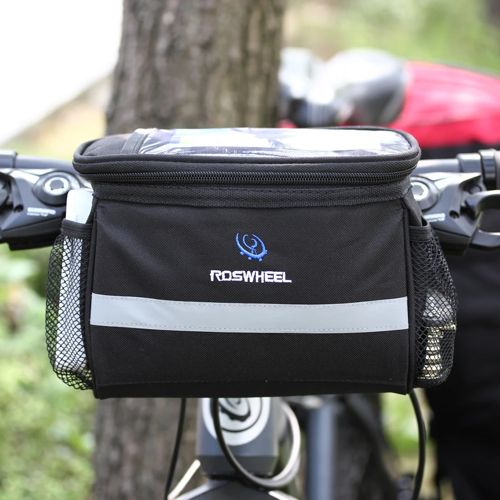 Clearance Black Bicycle Cycling Bag Front Removable Heat Protection Foldable Bike Handlebar Bags For Phone Bottle Bicycle Accessories 2