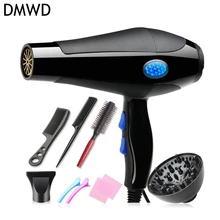DMWD Профессиональный фен с 7 подарками 2200 Вт ЕС вилка Инструменты для укладки горячий холодный ветер Регулируемый фен для салонов дома