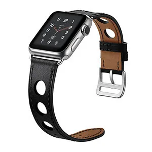 Новейший ремешок для часов из натуральной кожи Herm для Apple Watch Series 3 2 1 Аксессуары для iwatch Band для Apple Series 4 40 мм 44 мм - Цвет ремешка: Black