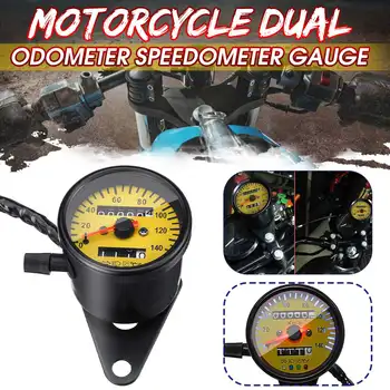 

Universal Motorcycle Speedometer Odometer Gauge 12V Dual Odometer KM/H Speedometer Tachometer LED Indicator Backlight