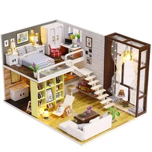 Diy Wooden Doll House Toy Dollhouse Miniature Assemble Kit With Led Furnitures Handcraft Miniature Dollhouse Simple City Model Diy Wooden Doll House Toy Dollhouse Miniature Assemble Kit With Led Furnitures Handcraft Miniature Dollhouse Simple City Model