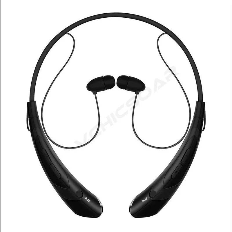 Спортивные Беспроводные Bluetooth наушники, стерео гарнитура с шейным ободком, наушники с микрофоном для мобильного телефона xiaomi - Цвет: Black