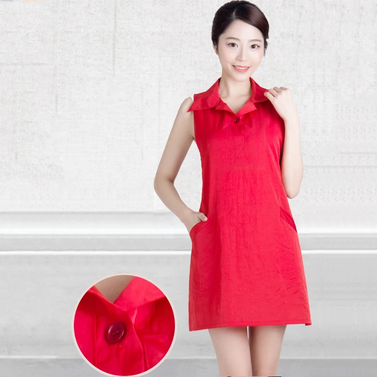 

Hairdresser Cape Hairdressing Sleeveless Aprons Makeup Manicure Uniform Clothes with Collar Adjustable Size Two Pockets UN992